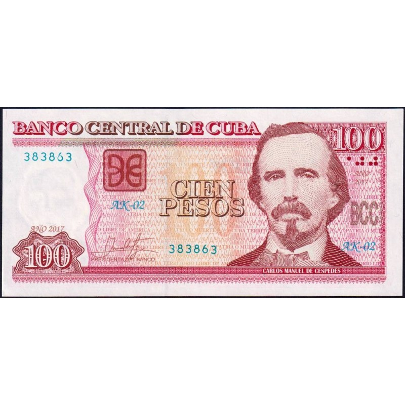 Cuba - Pick 129i - 100 pesos - Série AK-02 - 2017 - Etat : NEUF