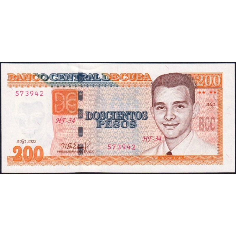 Cuba - Pick 130f - 200 pesos - Série HF-34 - 2022 - Etat : pr.NEUF