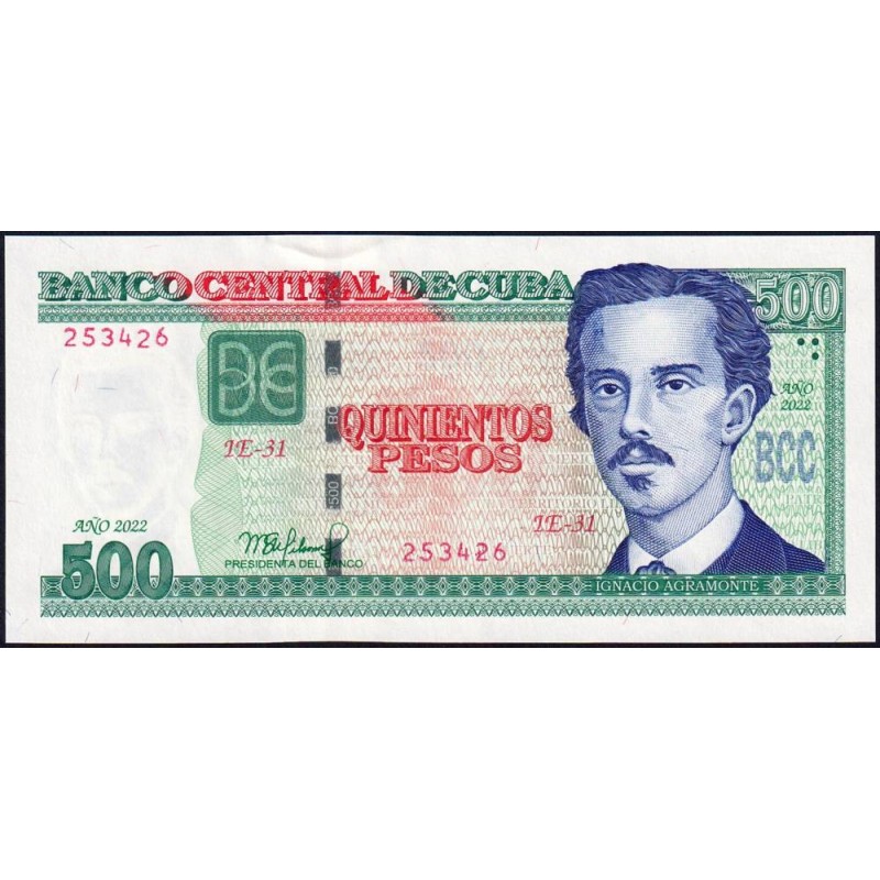 Cuba - Pick 131d - 500 pesos - Série IE-31 - 2022 - Etat : pr.NEUF