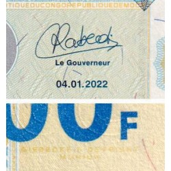 Rép. Démocr. du Congo - Pick 96d - 500 francs - Série PM X - 04/01/2022 - Etat : NEUF