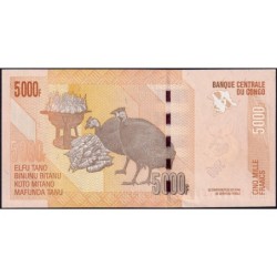 Rép. Démocr. du Congo - Pick 102c - 5'000 francs - Série R P - 30/06/2020 - Etat : NEUF