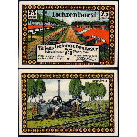 Allemagne - Notgeld - Lichtenhorst (camp prisonniers) - 75 pfennig - Type 2 - 1922 - Etat : NEUF