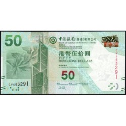 Hong Kong - Bank of China - Pick 342e - 50 dollars - Série CV - 01/07/2015 - Etat : NEUF