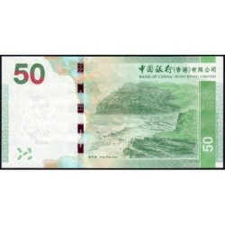 Hong Kong - Bank of China - Pick 342e - 50 dollars - Série CV - 01/07/2015 - Etat : NEUF