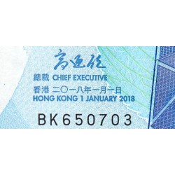 Hong Kong - Bank of China - Pick 348a - 20 dollars - Série BK - 01/01/2018 - Etat : NEUF