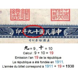 Chine - Cent. B. of China - Shanghai - Pick 332_2 - 500 customs gold units - Série XE - 1930 - Etat : TB+