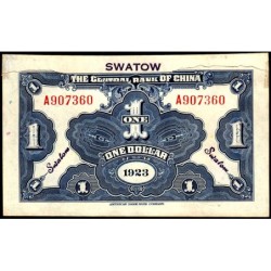 Chine - Central Bank of China - Swatow - Pick 171e -1 dollar - Série A - 1923 - Etat : AB