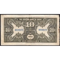 Chine - Central Bank of China - Pick 176e - 10 dollars - Série A - 1923 - Etat : TB