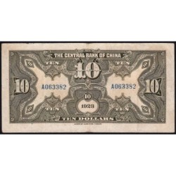 Chine - Central Bank of China - Pick 176e - 10 dollars - Série A - 1923 - Etat : TB+