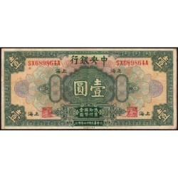 Chine - Central Bank of China - Pick 195c_3 - 1 dollar - Série SX A - 1928 - Etat : TB+