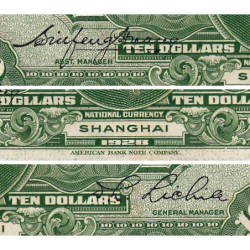 Chine - Central Bank of China - Shanghai - Pick 197e - 10 dollars - Série SX BE - 1928 - Etat : SUP