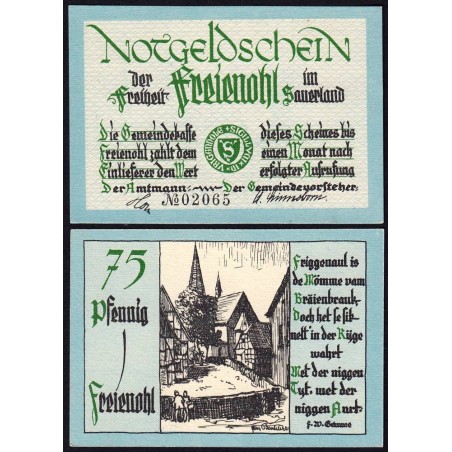 Allemagne - Notgeld - Freienohl - 75 pfennig - Type 2 - 1920 - Etat : NEUF