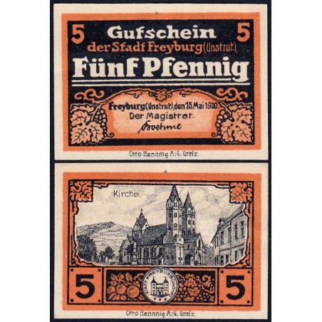 Allemagne - Notgeld - Freyburg am Unstrut - 5 pfennig - 15/05/1920 - Etat : NEUF