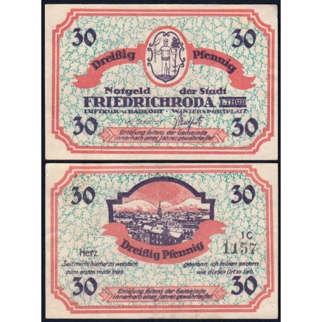 Allemagne - Notgeld - Friedrichroda - 30 pfennig - Type 1C - 1920 - Etat : TTB+