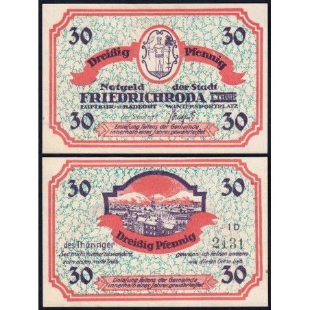 Allemagne - Notgeld - Friedrichroda - 30 pfennig - Type 1D - 1920 - Etat : NEUF