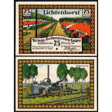 Allemagne - Notgeld - Lichtenhorst (camp prisonn.) - 75 pfennig - Type 2 - 1922 - Etat : NEUF