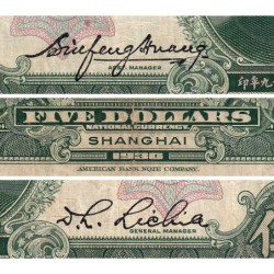 Chine - Central Bank of China - Shanghai - Pick 200d_2 - 5 dollars - Série K A - 1930 - Etat : TB