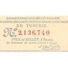 Tunisie - Billet de loterie - 1 franc - 22/02/1882 - Etat : SUP