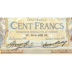 F 24-12a - 10/08/1933 - 100 francs - Merson grands cartouches - Série H.41432 - Etat : TTB-