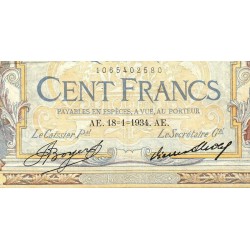 F 24-13 - 18/01/1934 - 100 francs - Merson grands cartouches - Série C.42617 - Etat : TB+