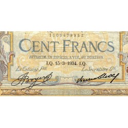 F 24-13 - 15/03/1934 - 100 francs - Merson grands cartouches - Série E.44020 - Etat : TB