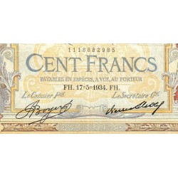 F 24-13 - 17/05/1934 - 100 francs - Merson grands cartouches - Série H.44756 - Etat : TB+