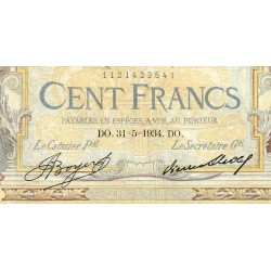 F 24-13 - 31/05/1934 - 100 francs - Merson grands cartouches - Série J.44858 - Etat : TB