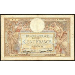 F 24-13 - 26/07/1934 - 100 francs - Merson grands cartouches - Série A.45385 - Etat : TB