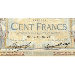 F 24-14 - 17/01/1935 - 100 francs - Merson grands cartouches - Série V.47346 - Etat : TB