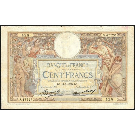 F 24-14 - 14/03/1935 - 100 francs - Merson grands cartouches - Série S.47726 - Etat : TB