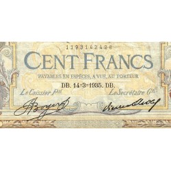 F 24-14 - 14/03/1935 - 100 francs - Merson grands cartouches - Série S.47726 - Etat : TB