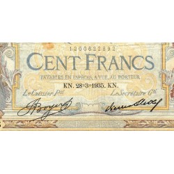 F 24-14 - 28/03/1935 - 100 francs - Merson grands cartouches - Série Y.48025 - Etat : TB-