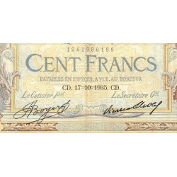 F 24-14 - 17/10/1935 - 100 francs - Merson grands cartouches - Série M.49720 - Etat : TB