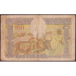 Madagascar - Pick 40b - 100 francs - Série A.447 - 1937 - Etat : B+ à TB-