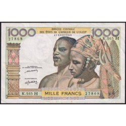 Niger - Pick 603Am - 1'000 francs - Série K.165 - Sans date (1976) - Etat : TTB+