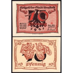 Allemagne - Notgeld - Arnstadt - 10 pfennig - Lettre a - 1921 - Etat : NEUF