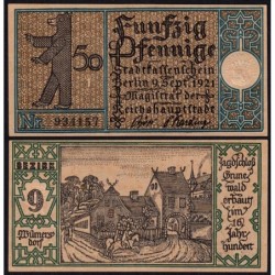 Allemagne - Notgeld - Berlin - 50 pfennig - Type 1/9 - 09/09/1921 - Etat : NEUF