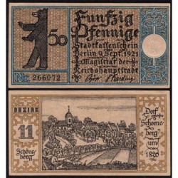 Allemagne - Notgeld - Berlin - 50 pfennig - Type 1/11 - 09/09/1921 - Etat : NEUF