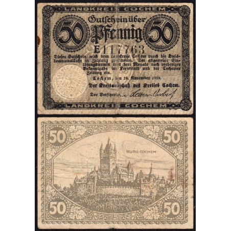 Allemagne - Notgeld - Cochem - 50 pfennig - 19/11/1918 - Série E - Etat : TB+