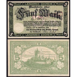 Allemagne - Notgeld - Cochem - 5 mark - 19/11/1918 - Série C - Etat : SPL+