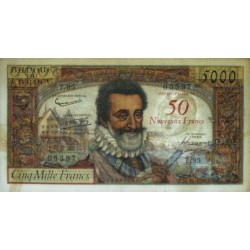 F 54-01 - 30/10/1958 - 50 nouv. francs sur 5000 francs - Henri IV - Série T.95 - Etat : TTB-