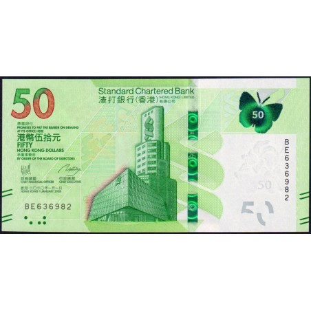 Hong Kong - Standard Ch. Bank - Pick 303b - 50 dollars - Série BE - 01/01/2020 - Etat : NEUF