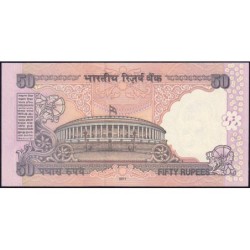 Inde - Pick 97g_2 - 50 rupees - Série 0FK - Lettre L - 2011 - Petit numéro - Etat : NEUF