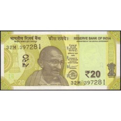 Inde - Pick 110d_1 - 20 rupees - Série 32M - Lettre A - 2022 - Etat : NEUF