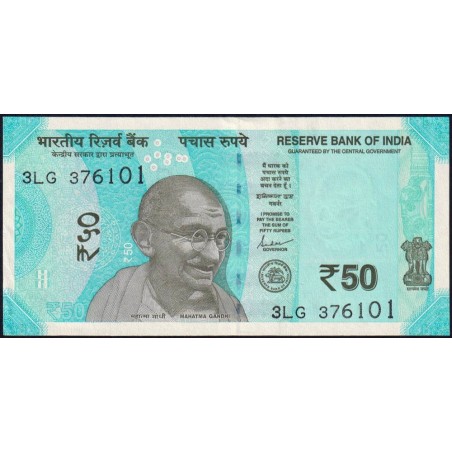 Inde - Pick 111f_1 - 50 rupees - Série 3LG - Sans lettre - 2022 - Etat : NEUF