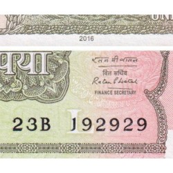 Inde - Pick 117b - 1 rupee - Série 23B - Lettre L - 2016 - Etat : NEUF