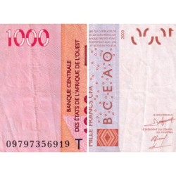 Togo - Pick 815Td - 1'000 francs - 2009 - Etat : TB+