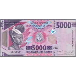 Guinée - Pick 49d - 5'000 francs guinéens - Série AD - 2022 - Etat : NEUF