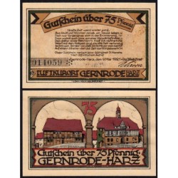 Allemagne - Notgeld - Gernrode - 75 pfennig - Type 1 - 21/10/1921 - Etat : SPL