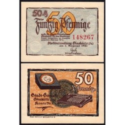 Allemagne - Notgeld - Glashütte - 50 pfennig - Konto 5 - Type 4 - 01/08/1921 - Etat : SUP